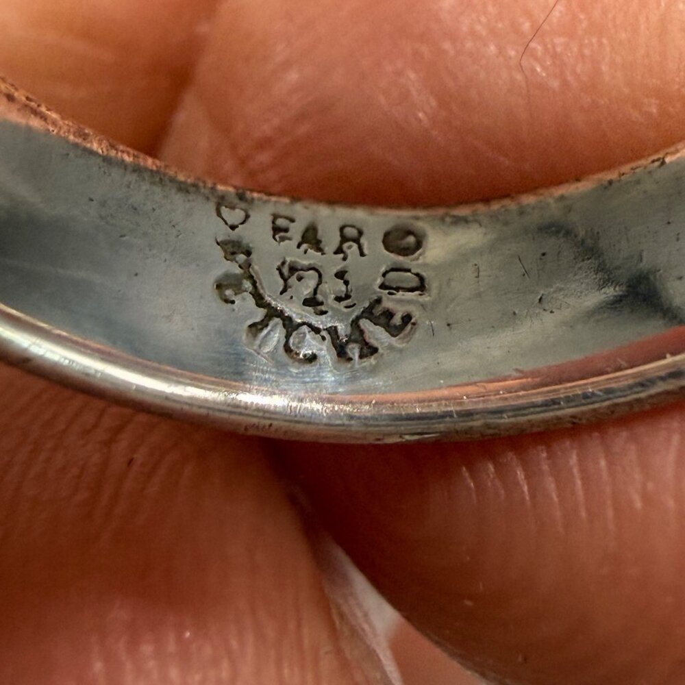 Sterling Silver "Courage" Far Fetched wrap Ring Gold-Tone Heart Accent Etched De - Picture 6 of 7